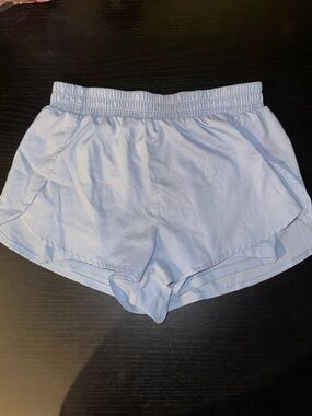 girlfriend collective light blue athletic shorts
